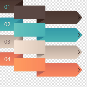 Number diagram template, Paper Material Vecteur, Fold the paper banner PPT transparent background PNG clipart