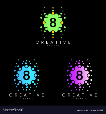 number eight logo design set number eight logo design set