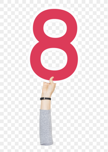 Number eight png hand holding | Free PNG - rawpixel