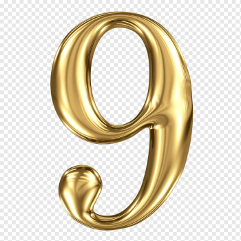 Number, Gold three-dimensional figure 9, 3D Computer Graphics, gold Coin, three Dimensional png