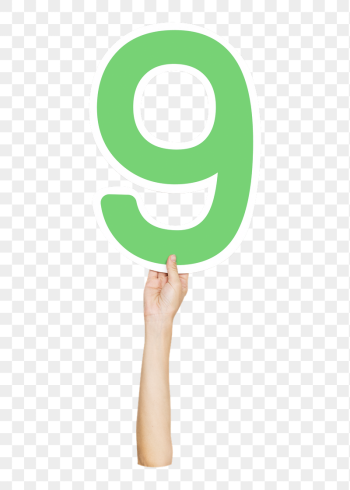 Number nine png hand holding | Free PNG - rawpixel