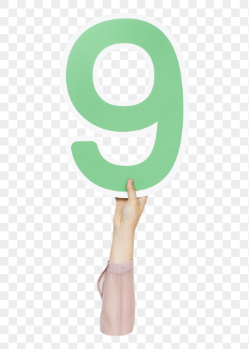 Number nine png hand holding | Free PNG - rawpixel