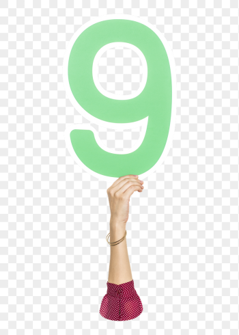 Number nine png hand holding | Free PNG - rawpixel