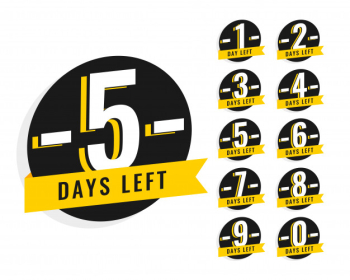Number of days left promotional banner symbol Number of days left promotional banner symbol