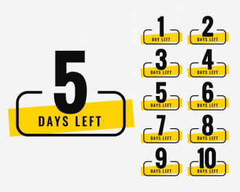 Number of days left promotional banner symbol