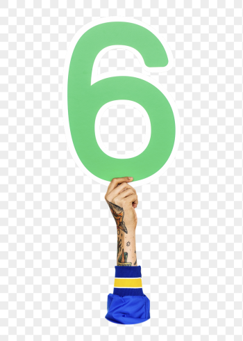 Number six png hand holding | Free PNG - rawpixel