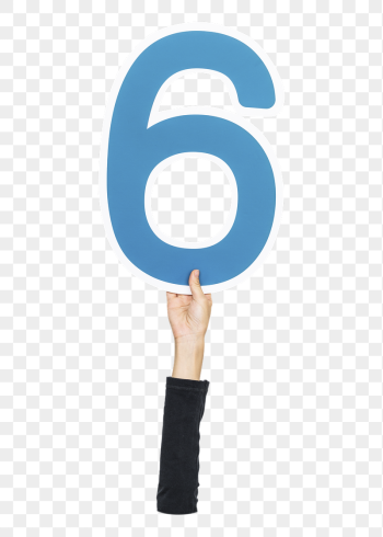 Number six png hand holding | Free PNG - rawpixel