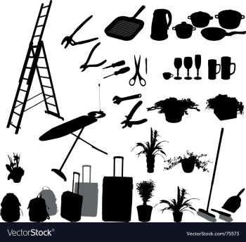  					Object silhouettes vector image														