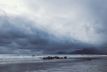 Ocean Under Gray Cloudy Sky Ocean Under Gray Cloudy Sky