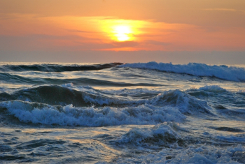 Ocean Water during Yellow Sunset Ocean Water during Yellow Sunset