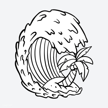 Ocean waves with coconut tree sticker vector | Free vector - 2358343 Ocean waves with coconut tree sticker vector | Free vector - 2358343