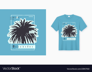 Oceanside stylish graphic tee design poster vector image Oceanside stylish graphic tee design poster vector image
