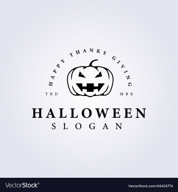 october halloween pumpkin logo line