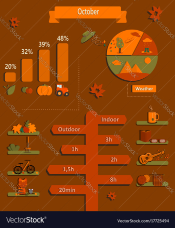 October information graphic theme vector image