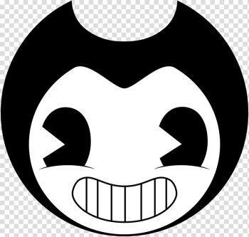 Of black and white cartoon character, Bendy and the Ink Machine Drawing Animation Face, drawing ink transparent background PNG clipart