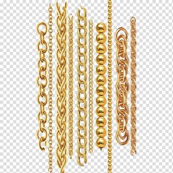 Of different types of gold-colored chains, Chain Gold Necklace Metal, gold chain transparent background PNG clipart