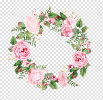 Of pink petaled flowers wreath, Wreath , Garlands of flowers transparent background PNG clipart