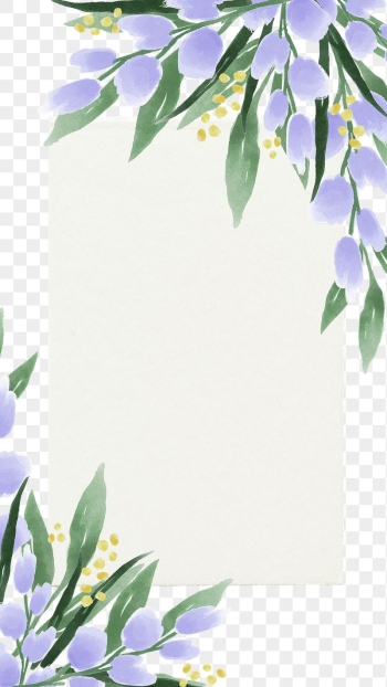 Off-white frame png blue flower | Free PNG - rawpixel