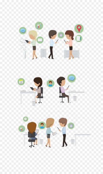 Office Icon - Vector color work people four groups Office Icon - Vector color work people four groups