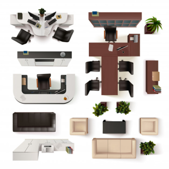Office interior elements collection Free Vector Office interior elements collection Free Vector