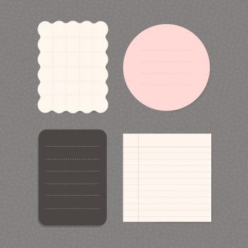 Office stationery notepaper vector set