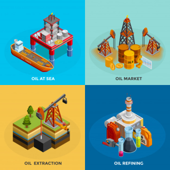Oil industry isometric icons square Oil industry isometric icons square