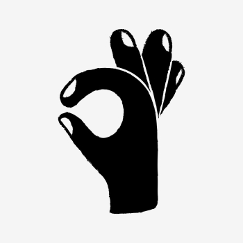 Ok gesture sticker, black and | Free PSD Illustration - rawpixel