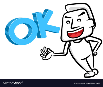 Ok man cartoon vector image