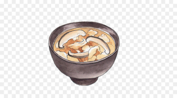 Okinawa Prefecture Corn soup Miso soup Fish soup Egg drop soup - Mushroom soup colorectal hand painting material picture 