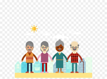 Old age International Day for Older Persons Aged Care Grandparent - Vector happy elderly 