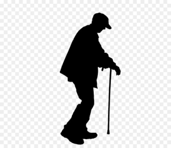 Old age Silhouette Illustration - Crutches elderly stroke sleeve silhouette 