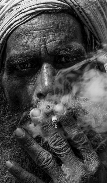 Old Man Smoking Cigarette Old Man Smoking Cigarette