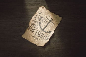 Old paper mockup for adventure concept Free Psd