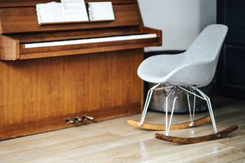 Old piano with sheet music Old piano with sheet music