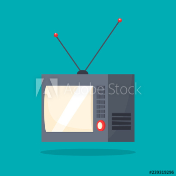 Old retro TV with the antenna Old retro TV with the antenna