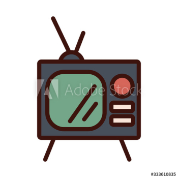 old tv line and fill style icon old tv line and fill style icon