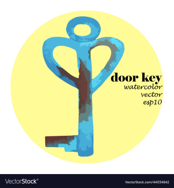 old vintage blue door key with traces of rust old vintage blue door key with traces of rust