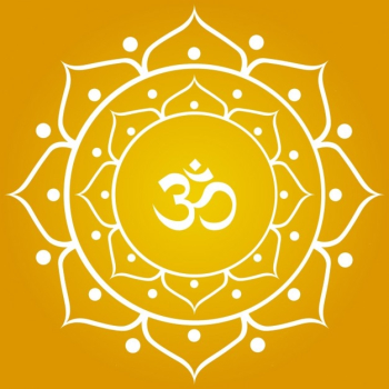 Om Symbol On Ornamental Flower