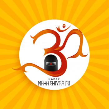 Om symbol with shivling idol background Om symbol with shivling idol background