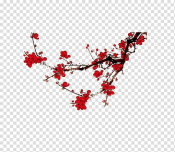 On Chinese New Year New Years Day, Plum flower transparent background PNG clipart