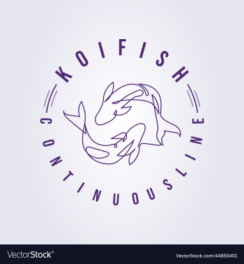 one continuous line couple fish logo icon one continuous line couple fish logo icon