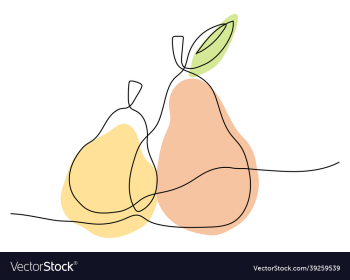 one line pear with leaf fruit sketch one line pear with leaf fruit sketch
