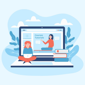 Online courses illustrated design Free Vector Online courses illustrated design Free Vector