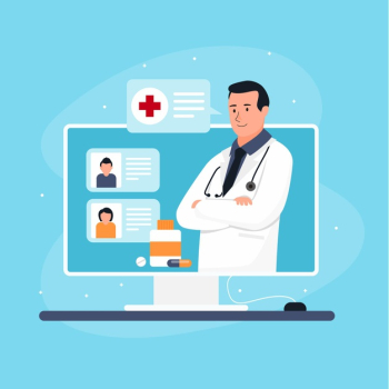 Online doctor concept Free Vector Online doctor concept Free Vector