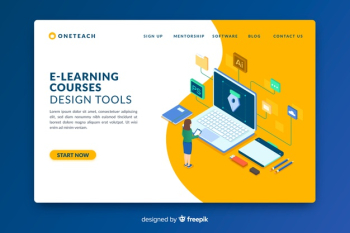 Online education landing page Free Vector Online education landing page Free Vector