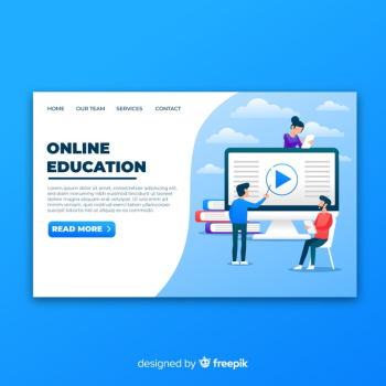 Online education landing page Free Vector Online education landing page Free Vector