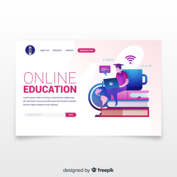 Online education landing page Free Vector Online education landing page Free Vector