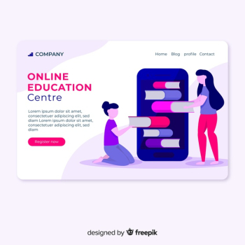 Online education landing page Free Vector Online education landing page Free Vector