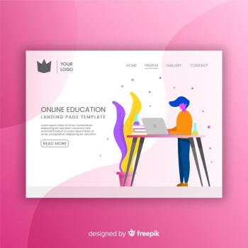 Online education landing page Free Vector Online education landing page Free Vector