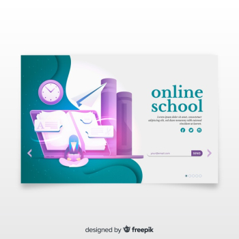 Online education landing page Free Vector Online education landing page Free Vector